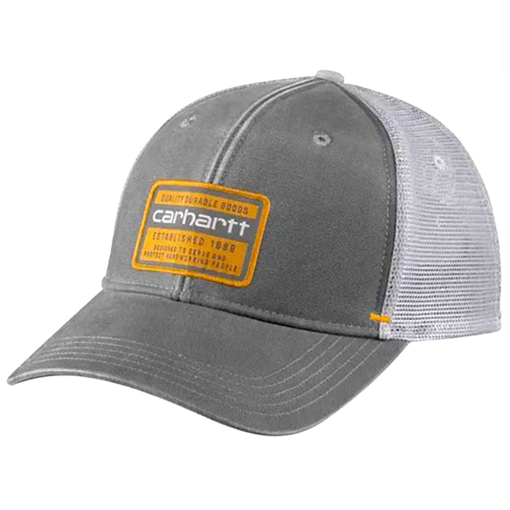 Carhartt Gray and White Mesh Back Cap